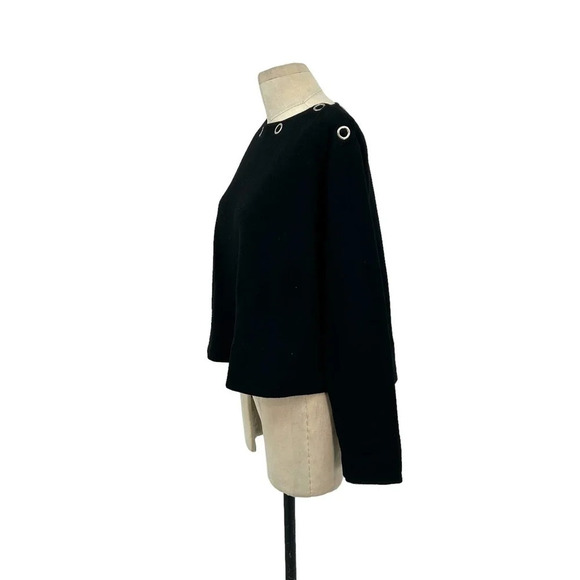 Pringle of Scotland for Shari's Black Grommet Neck Sweater Size US 4 - Picture 4 of 8